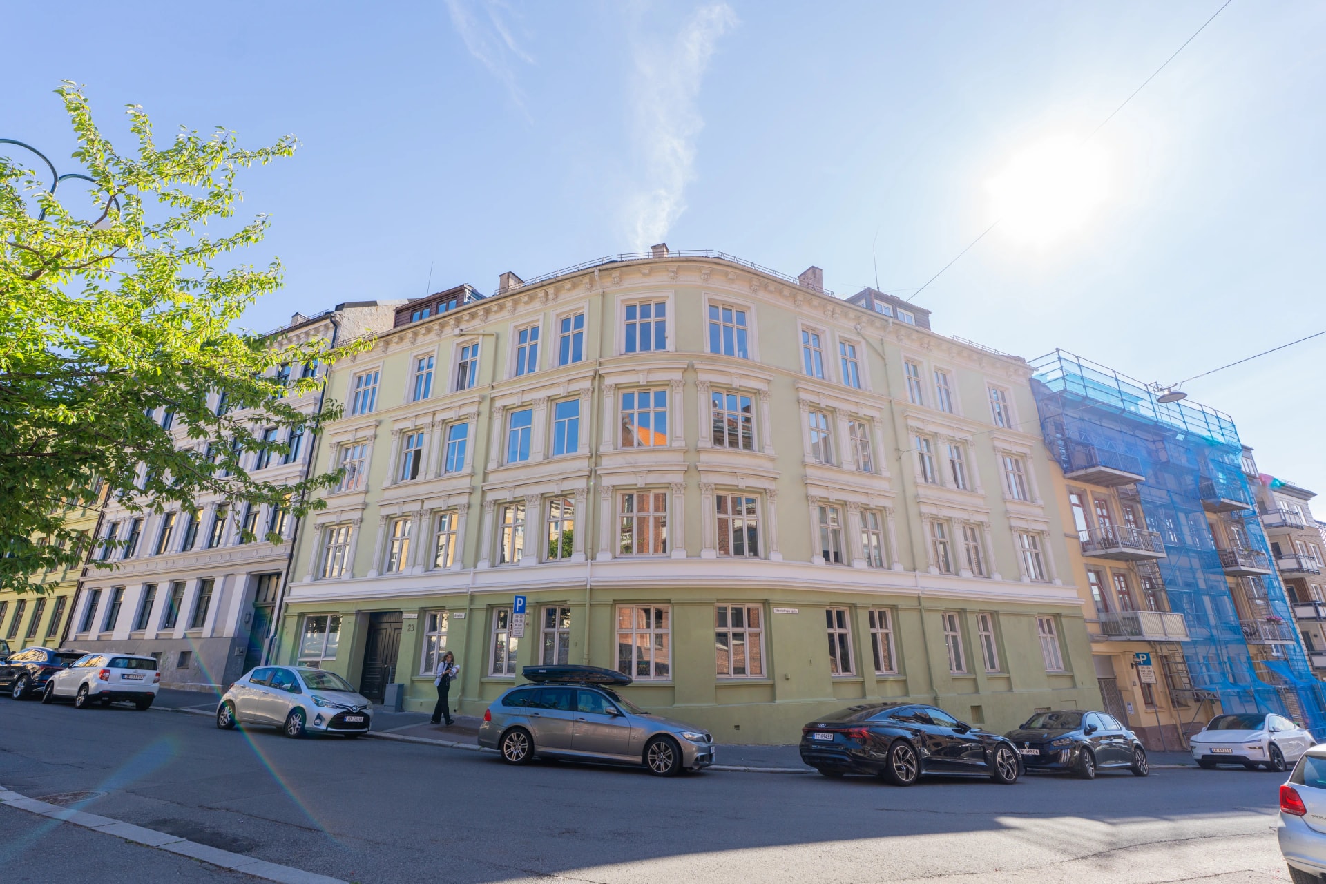 Hjørnefasaden i Steenstrups gate 23